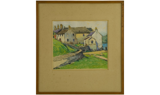 Appraisal: Ernest Archibald Taylor - Scottish Village Pastel Signed Measures x