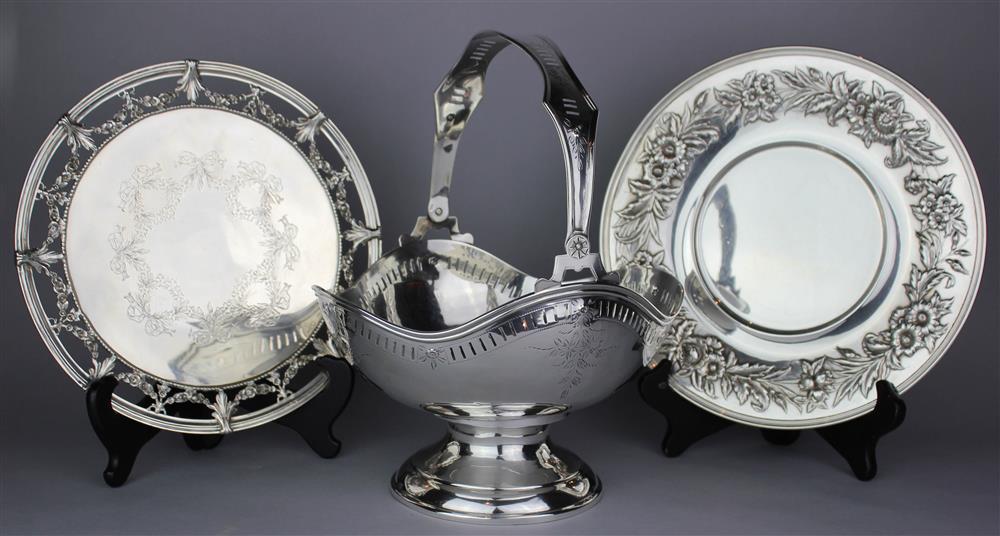 Appraisal: THREE AMERICAN SILVER VARIOUS TABLE ARTICLES comprising a circular stand