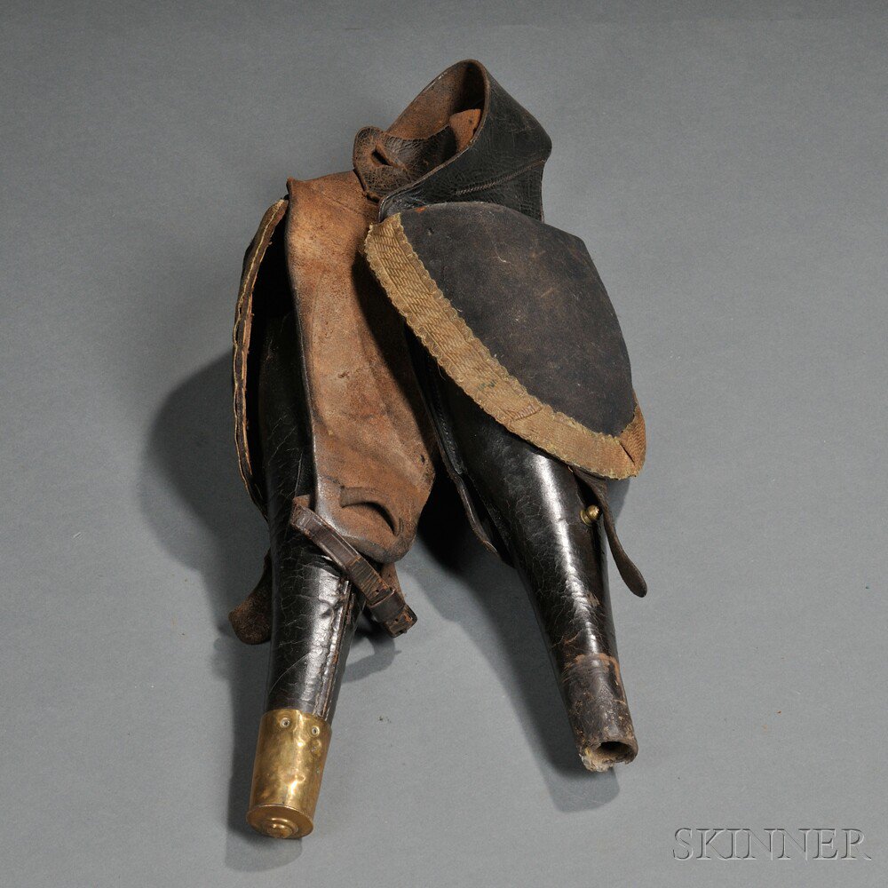 Appraisal: Pommel Holsters c early to mid- th century formed leather