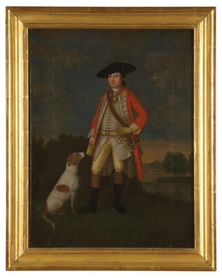 Appraisal: School of Arthur Devis - Portrait of an officer small