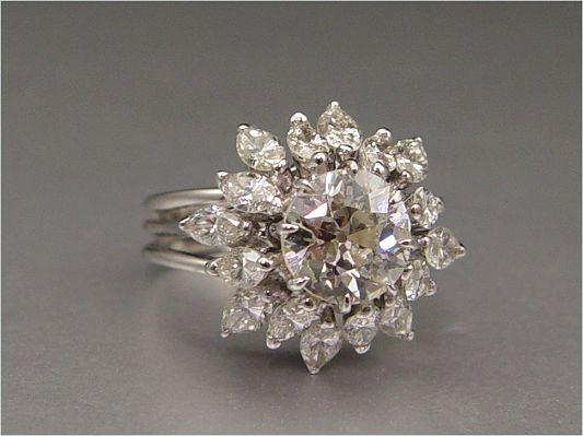 Appraisal: SHOW STOPPING CT DIAMOND RING K white gold ring centering