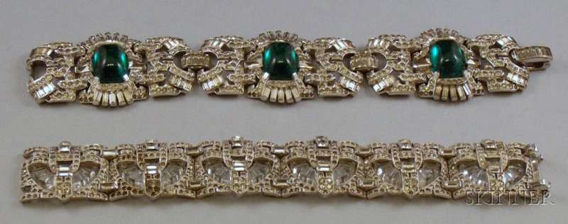 Appraisal: Two Art Deco Costume Paste Bracelets