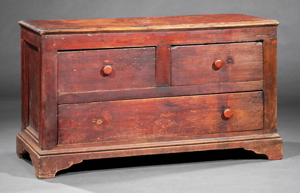 Appraisal: Acadian Gros Rouge Cypress Chest th c molded top two