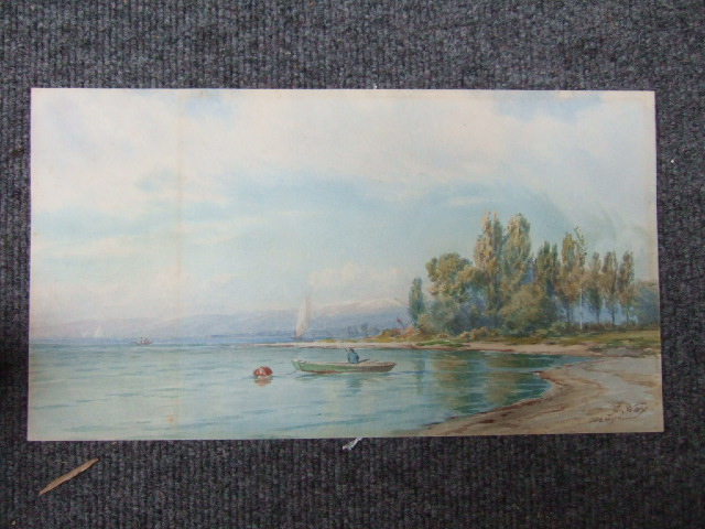 Appraisal: Charles Jones Way - Lake scene watercolour signed and inscribed