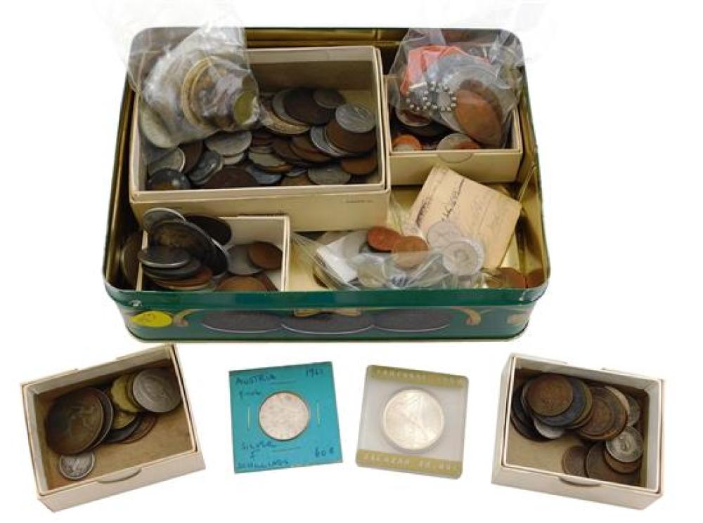 Appraisal: COINS Balance of world coin portion of collection some silver