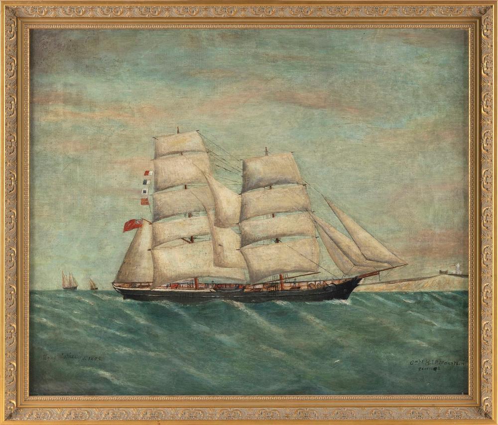 Appraisal: AMERICAN SCHOOL LATE TH CENTURY THE BRIG CATHERINE OIL ON