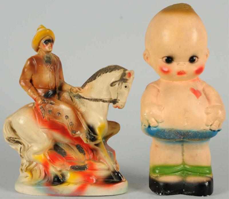 Appraisal: Lot of Character Carnival Chalk Figures Includes one Kewpie doll