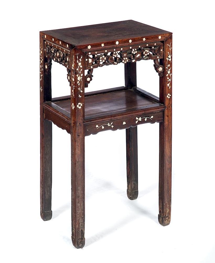 Appraisal: Chinese MOP Inlaid Table Good condition with normal wear Please