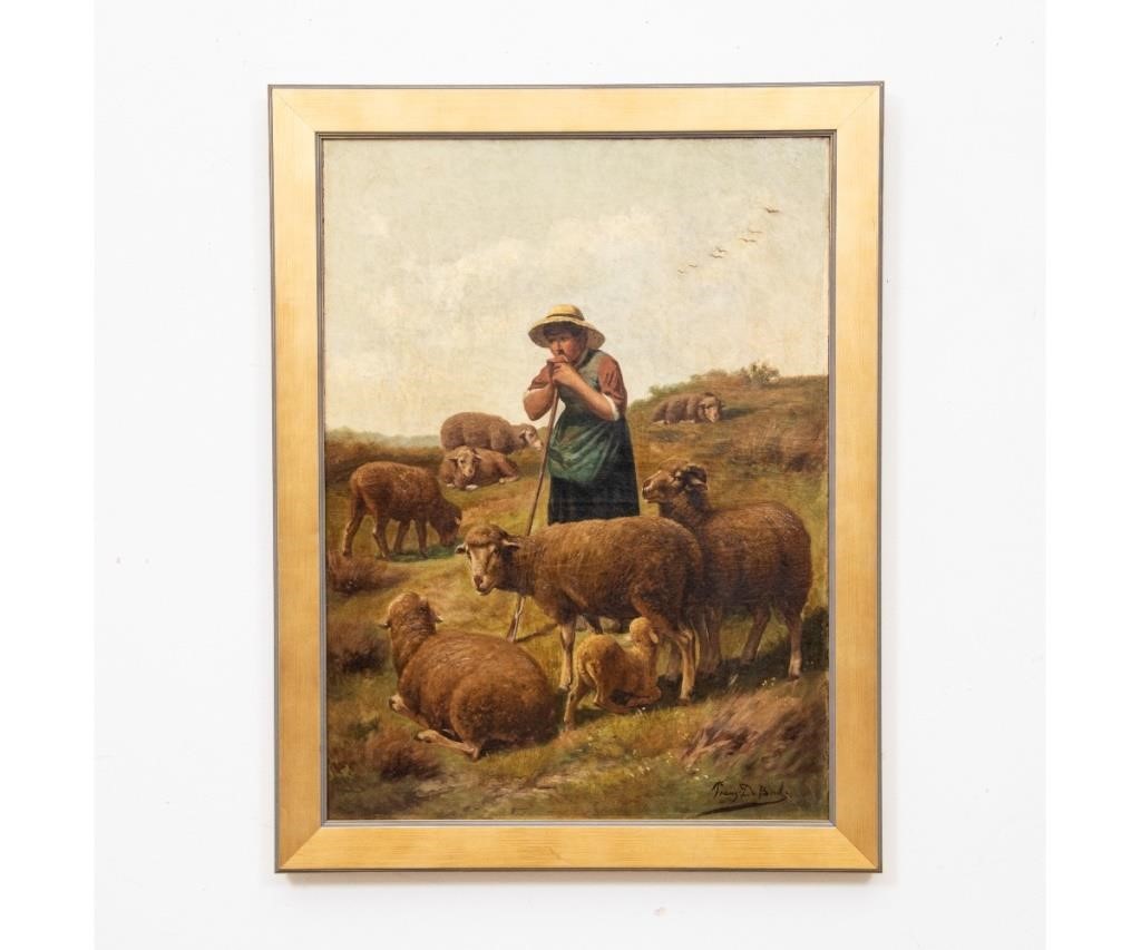 Appraisal: Franz De Beul - Belgium oil on canvas titled Shepherdess