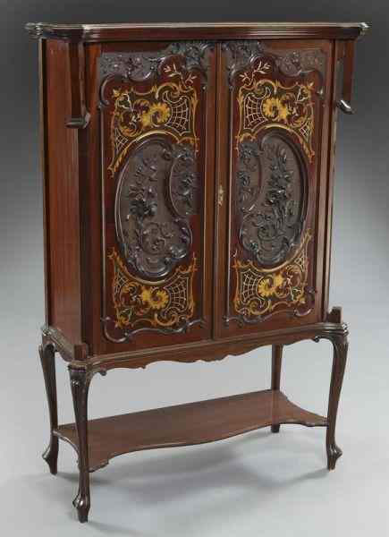 Appraisal: Edwardian mahogany cabinet the doors with inlaid brass and satinwood