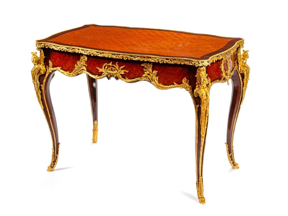 Appraisal: A Louis XV Style Gilt Bronze Mounted Parquetry Lady's Writing