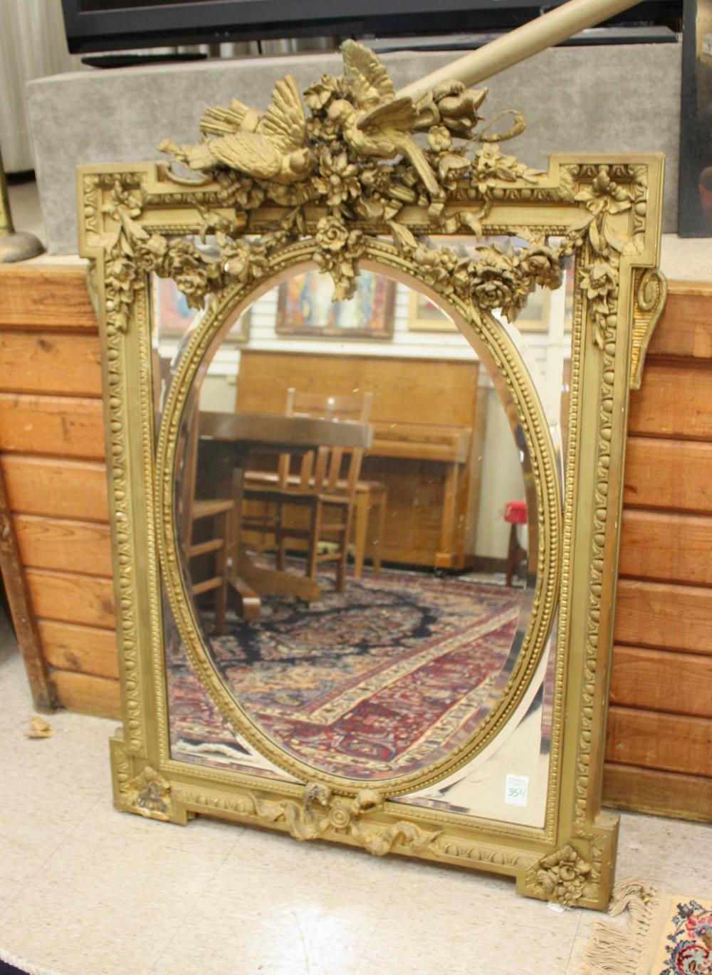 Appraisal: LOUIS XV STYLE GILDED WOOD AND GESSO WALL MIRROR th