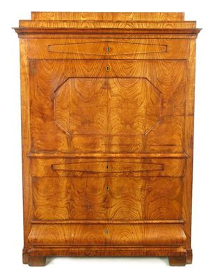 Appraisal: A th century continental 'Biedermeier' ash secretaire a abattant the