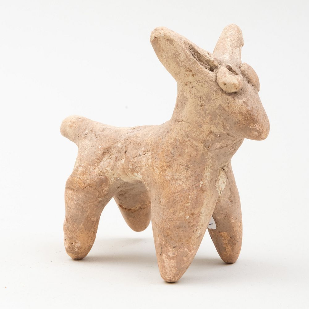 Appraisal: Persian Pottery Animal Votive x x in Property from the