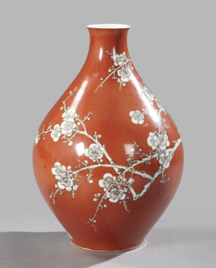 Appraisal: Japanese Meiji Porcelain Inverted Pyriform Vase first quarter th century