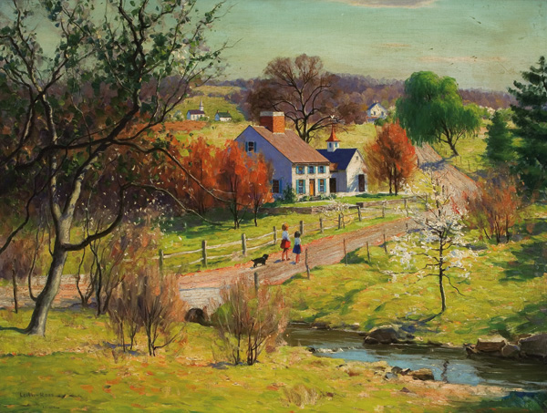 Appraisal: LEITH-ROSS HARRY American - The Road Back Home oil on