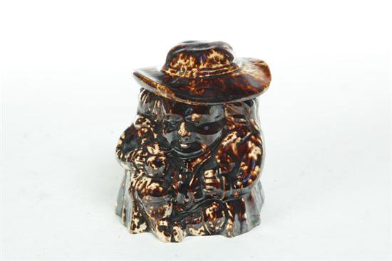 Appraisal: BENNINGTON TOBY SNUFF JAR Vermont impressed Type A label -