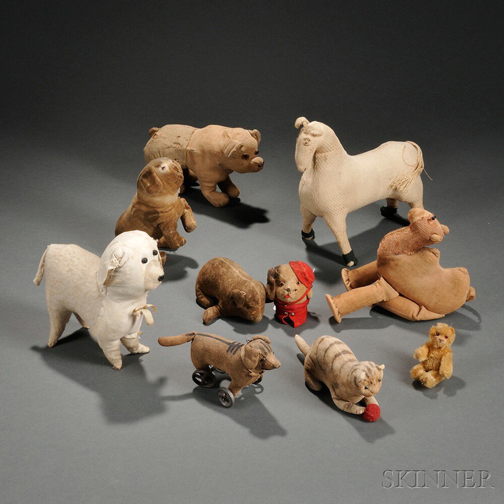 Appraisal: Ten Stuffed Animal Toys late th early th century four