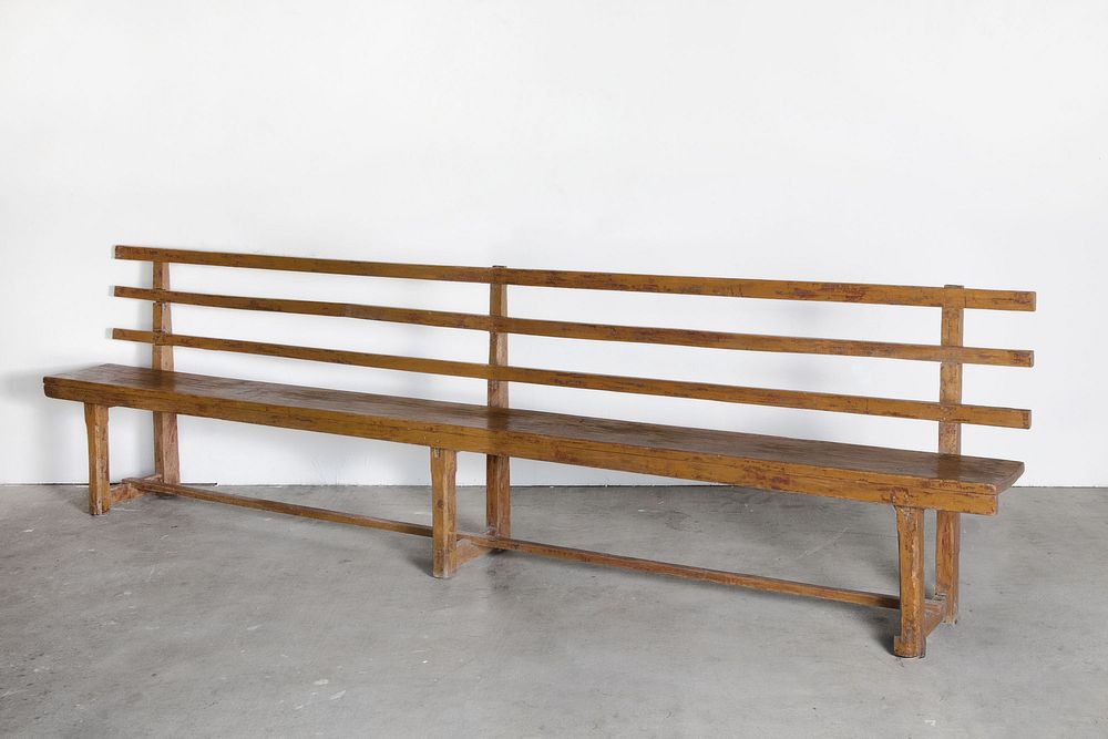 Appraisal: New Mexico Long Wooden Bench New Mexico Long Wooden Bench