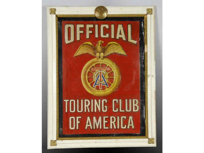 Appraisal: Embossed Tin Touring Club of America Sign Description Includes original