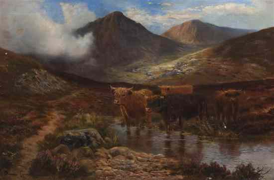 Appraisal: Douglas Cameron British th century Scottish Highlands Cows oil on