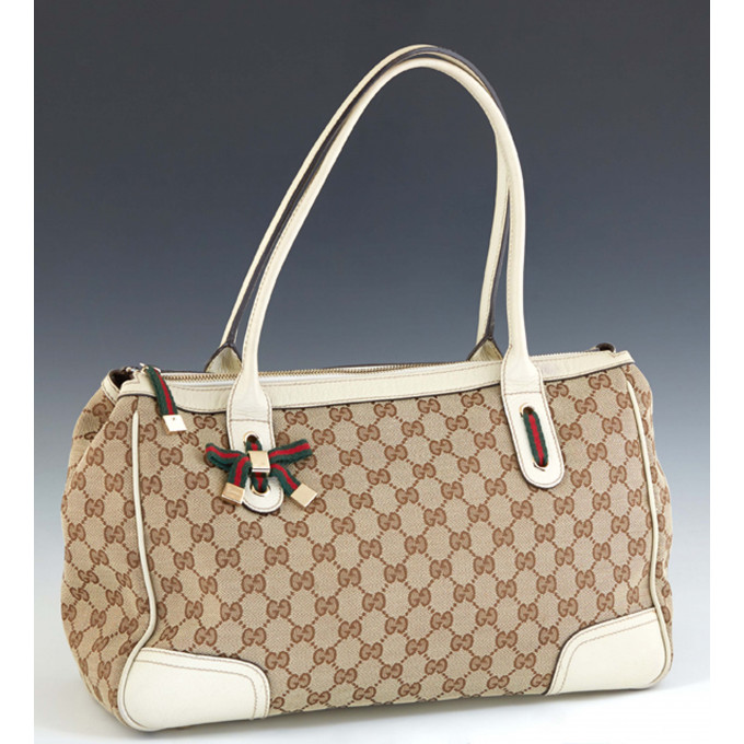 Appraisal: Gucci MM Princy Tote in beige monogram canvas with ivory