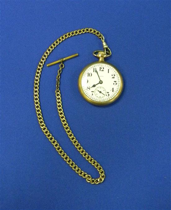 Appraisal: WATCH Elgin Father Time pocket watch yellow gold filled jewels