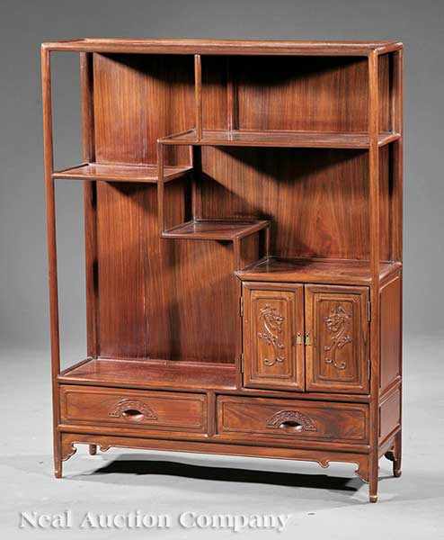 Appraisal: A Chinese Carved Hardwood Display Stand consisting of multiple shelves