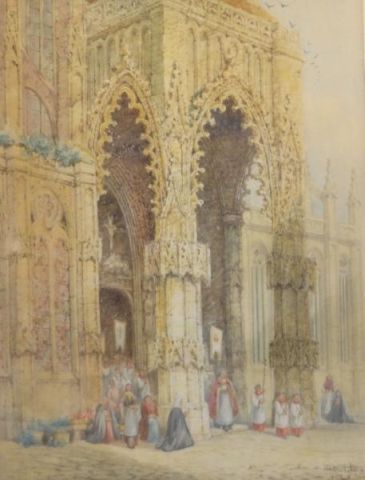 Appraisal: SCHAFER Henri Watercolor on Paper St Vincent Rouen France Signed