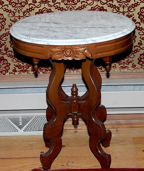 Appraisal: Victorian Style Tables A pair of earlier th century marble