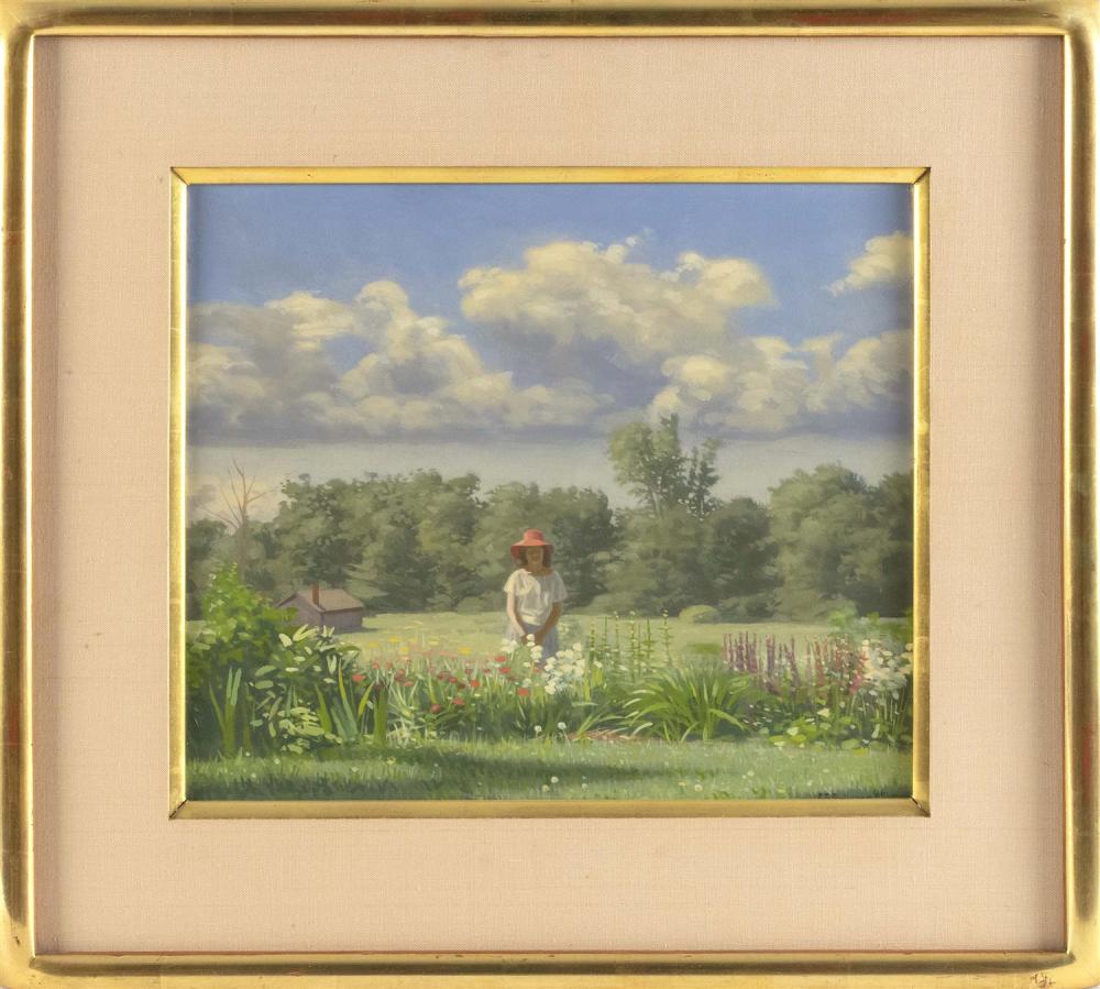 Appraisal: ROBERT T SWEENEY MASSACHUSETTS B LADY GARDENING WHILE WEARING A