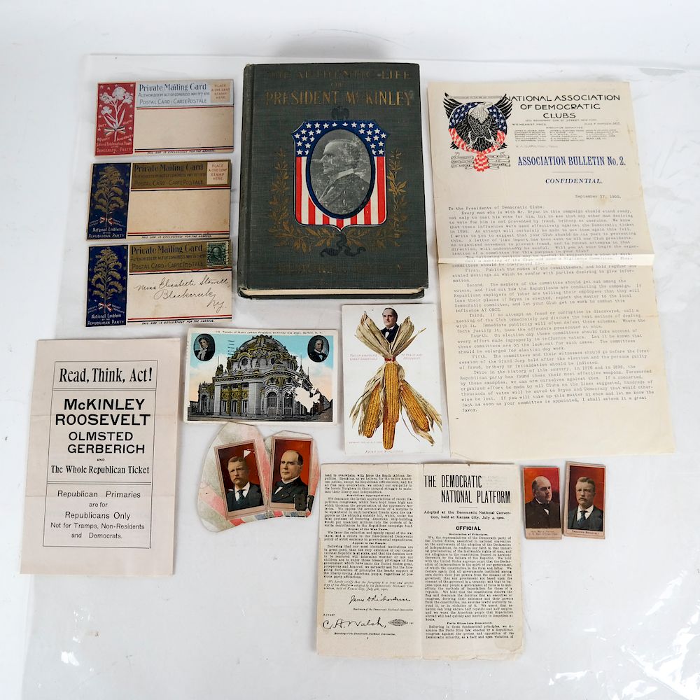 Appraisal: McKinley Bryan Election Ephemera Comprises Democratic National Convention Guest Ticket