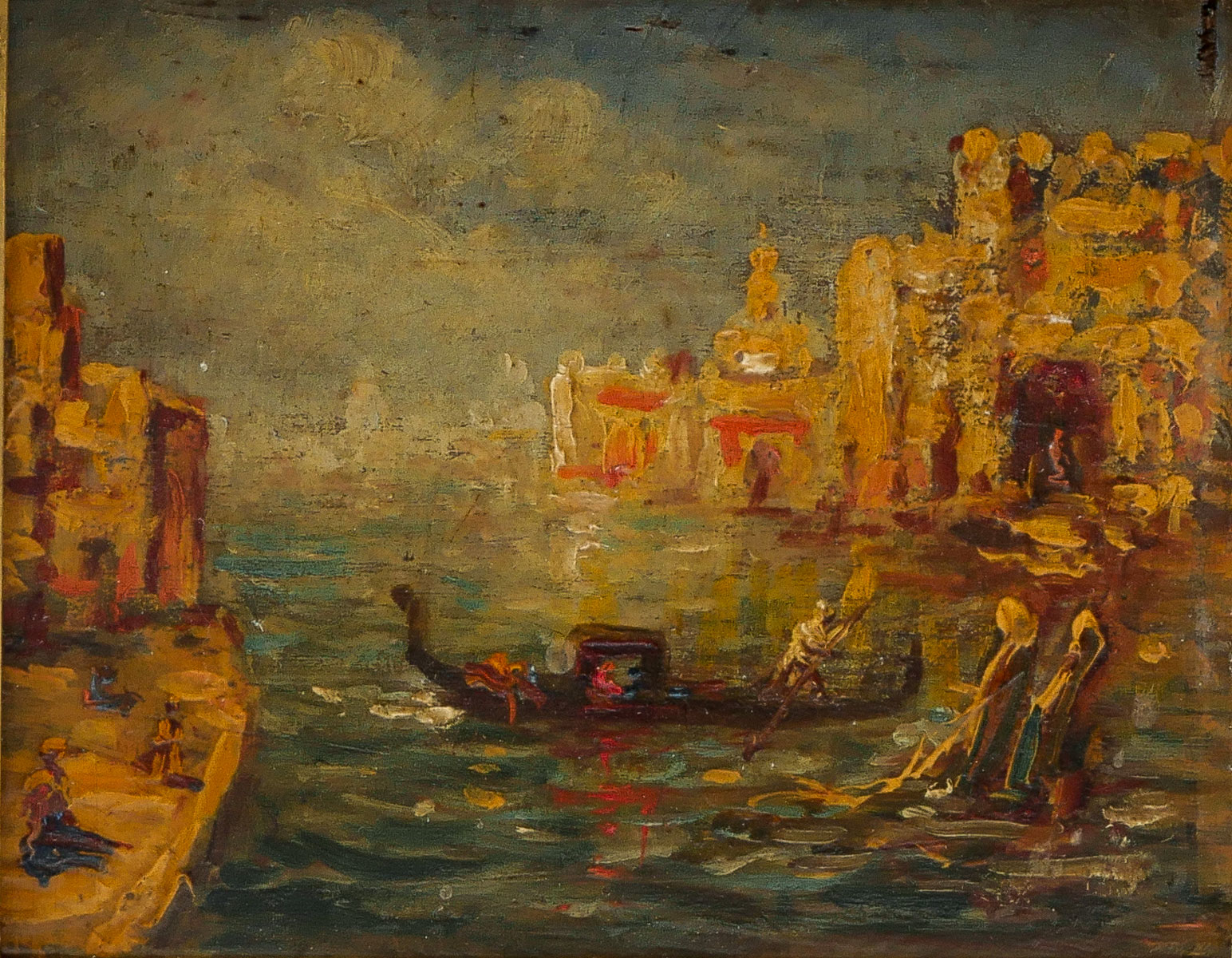 Appraisal: MINIATURE PAINTING OF VENICE BY ZEIM Oil Board '' x