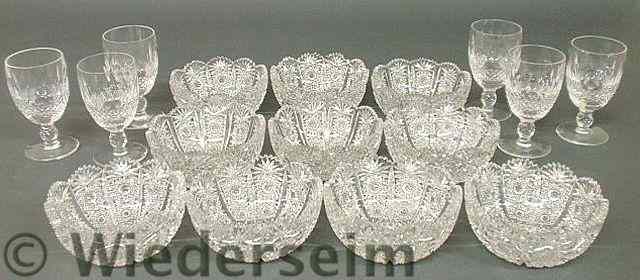 Appraisal: Set of ten cut glass finger bowls h x dia