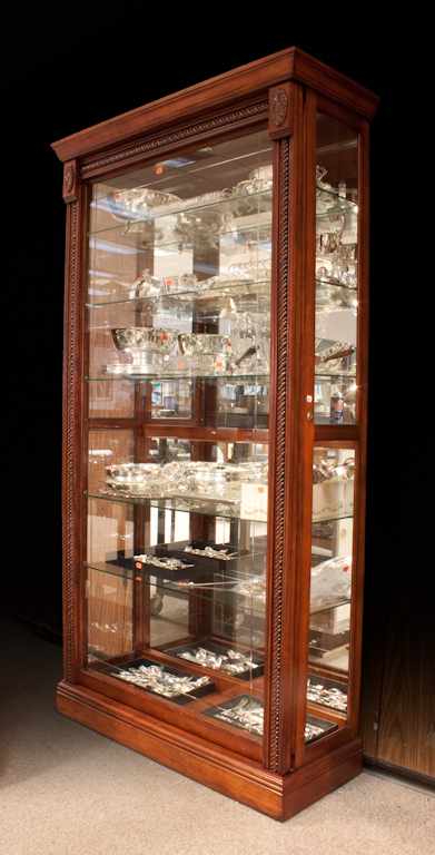 Appraisal: Pair of contemporary Neoclassical style mahogany and glass panel display