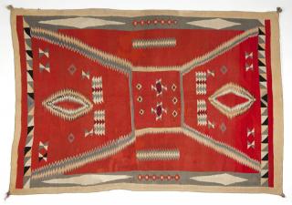 Appraisal: A Navajo storm pattern regional rug blanket Early th century