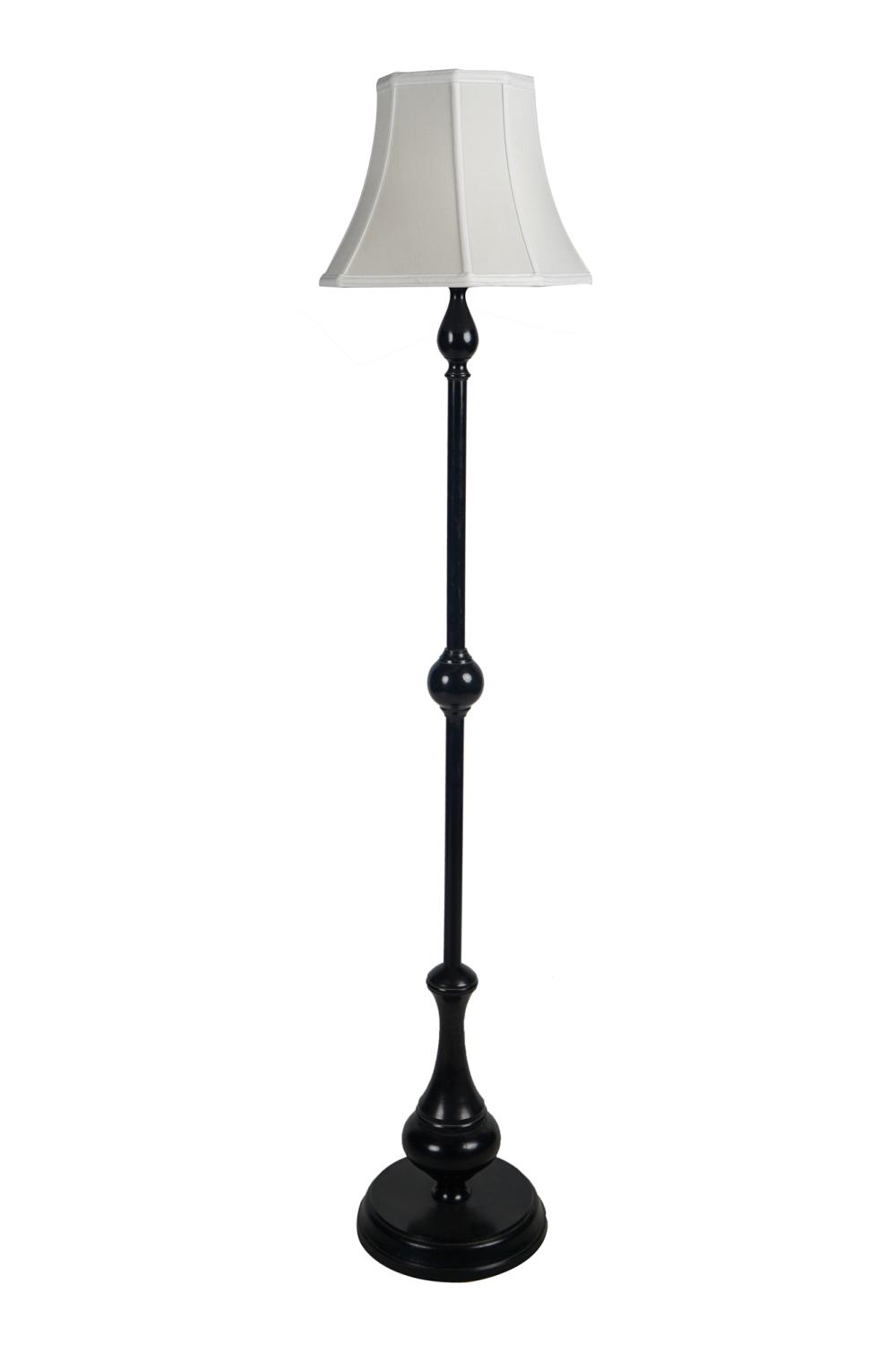 Appraisal: BLACK PAINTED METAL FLOOR LAMP inches high Condition