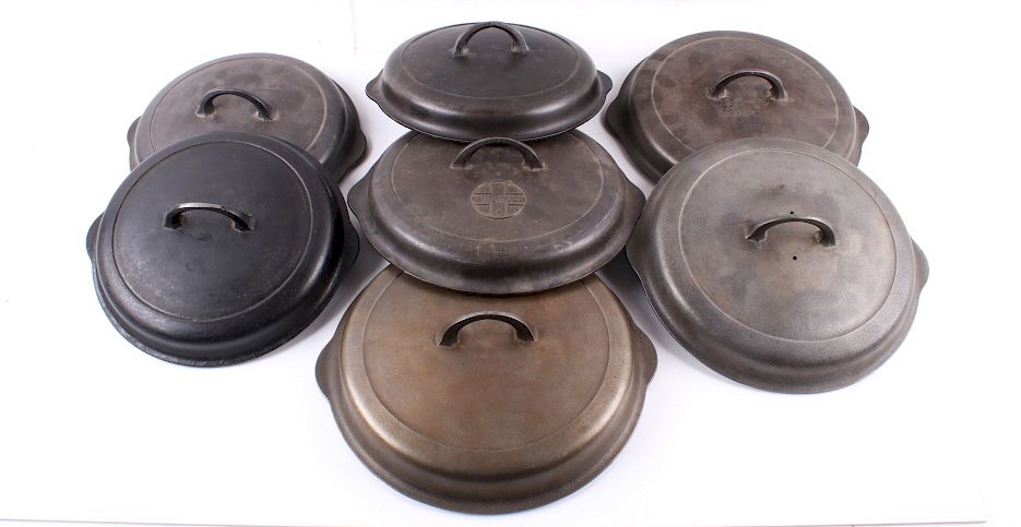 Appraisal: Griswold Antique Cast Iron Lids Collection This lot features a