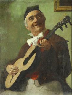 Appraisal: Painting Italian School Italian School early th century Man Strumming