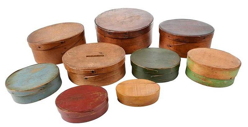 Appraisal: Nine Bentwood Pantry Boxes American late th early th century