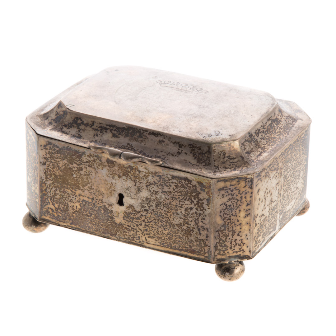 Appraisal: Continental silver tea box ducal coronet probably German th century