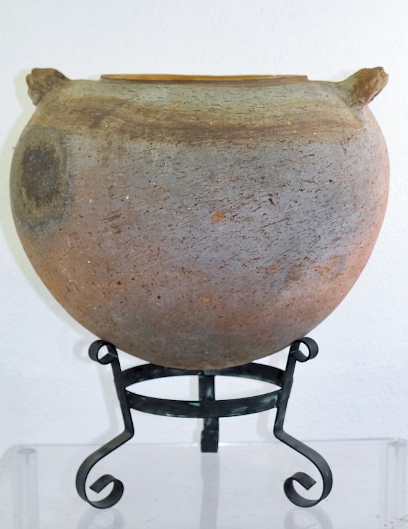 Appraisal: Pre-Columbian Style Ceramic Round Vessel Large Pre-Columbian style ceramic vessel