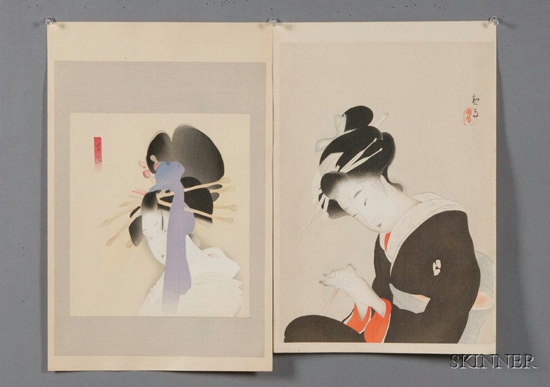 Appraisal: Keigetsu Kikuchi and Seien Shima two prints scenes from the