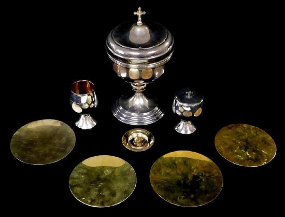 Appraisal: SILVER Ecumenical sterling and metalware including sterling ciborium with cross