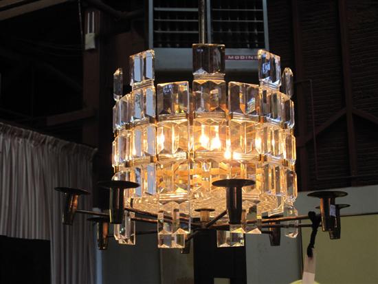 Appraisal: CHANDELIER A mid th C modern design chandelier The circular