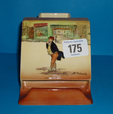 Appraisal: Dickensware Cigarette and Match Stand Decorated With Mr Pickwick and