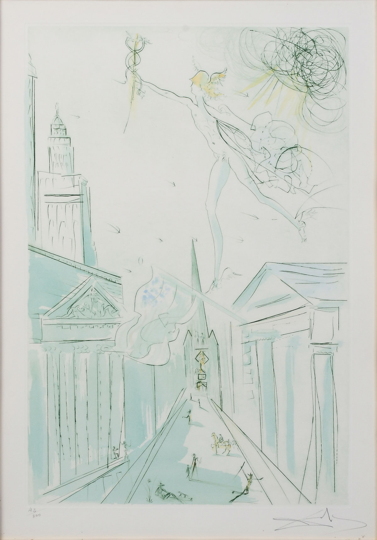 Appraisal: DALI Salvador Spanish - ''Mercury on Wall Street'' Etching sight