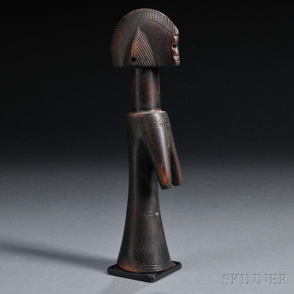 Appraisal: Mossi Carved Wood Female Doll incised detail ht in Estimate