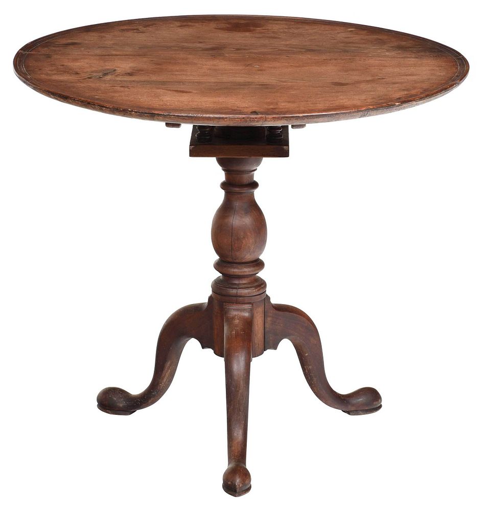 Appraisal: American Chippendale Walnut Dish Top Tea Table possibly Virginia th