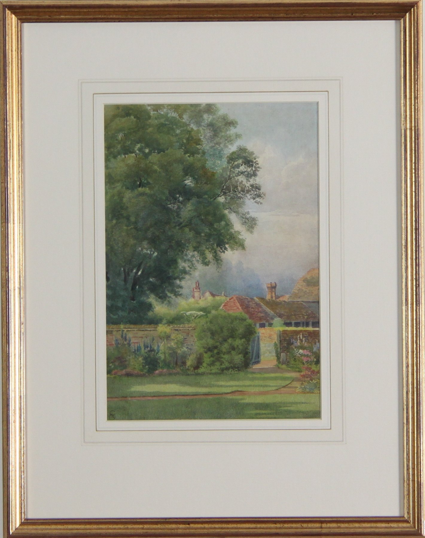 Appraisal: William Everett Sketch from the Garden monogrammed lower left watercolour